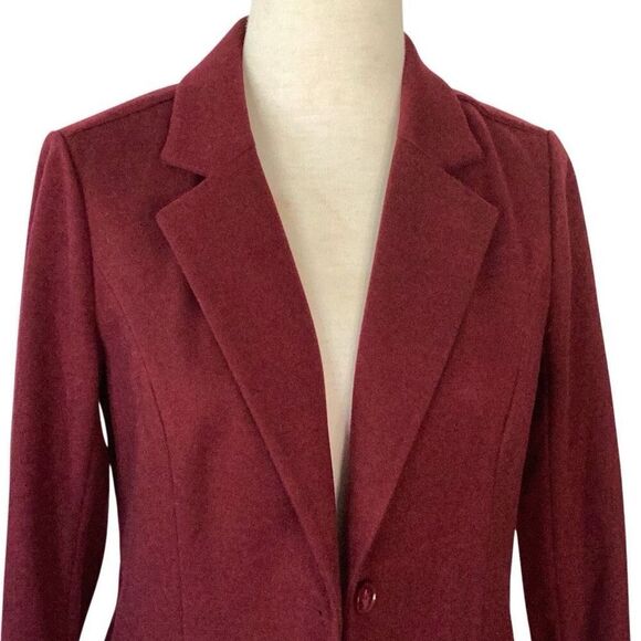 41 Hawthorn Burgundy Single Button Blazer Jacket Women’s Medium Career - Picture 4 of 11
